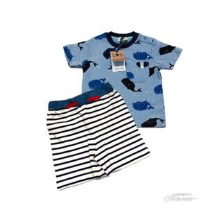 NWT Lilly + Sid 0/3M Whale Short Set